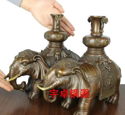 【宇卓純銅動物擺件平安吉祥大象、 商務禮品花瓶對象工藝品招財】價格_廠家_圖片 -