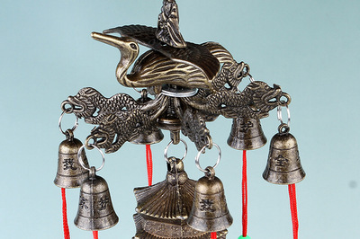 【風水風鈴 銅鈴鐺平安鐘 招財保平安 龍鳳鈴仙鶴鐘】價格,廠家,圖片,金屬工藝品,潘王良(個體經營)-