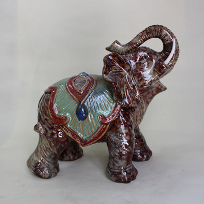 【動物工藝品 大象擺件鎮(zhèn)宅吉祥 窯變風格 陶瓷窯變大象擺件 XZ6383】價格,廠家,圖片,陶瓷工藝品,德化縣友誠陶瓷商行-